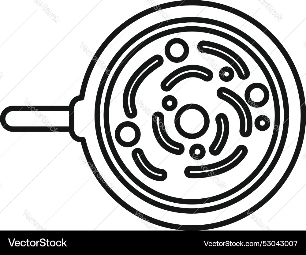 Frying pan containing swirling abstract pattern Frying pan containing swirling abstract pattern vector image
