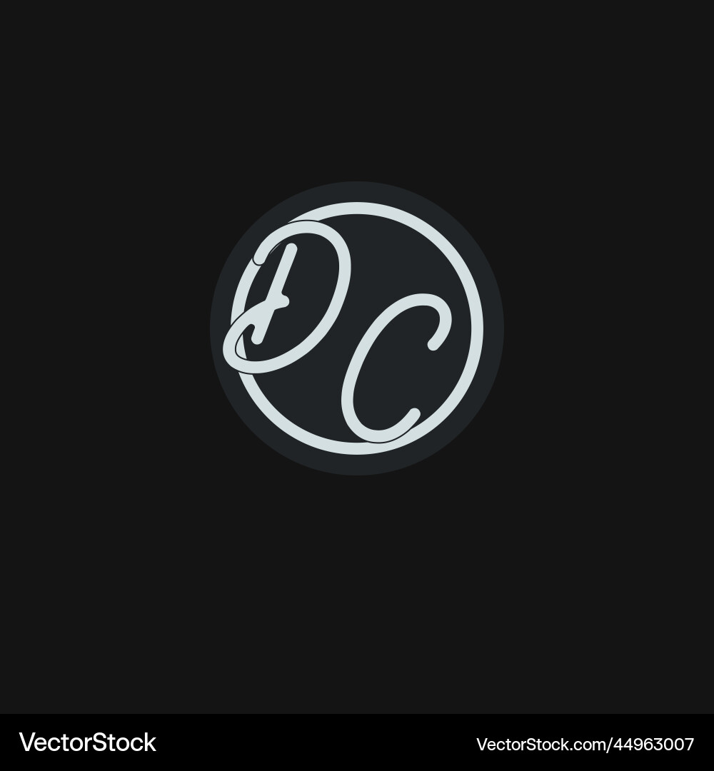 Initials dc logo monogram with simple circle line Initials dc logo monogram with simple circle line Vector Image