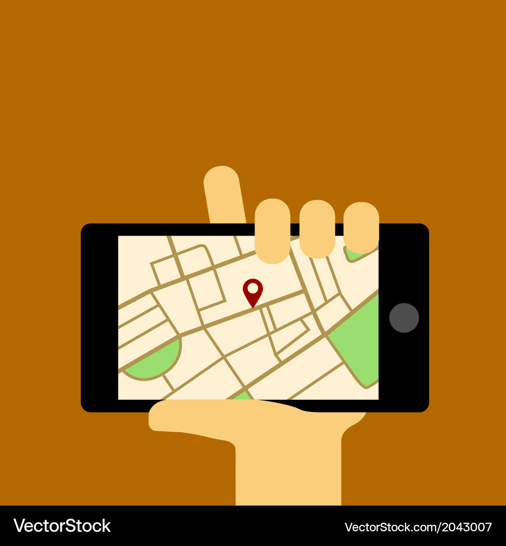 Mobile Navigation Map Vector Image
