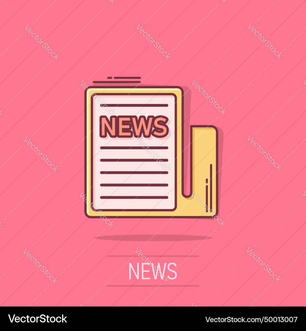 Newspaper icon in comic style news cartoon Newspaper icon in comic style news cartoon vector image