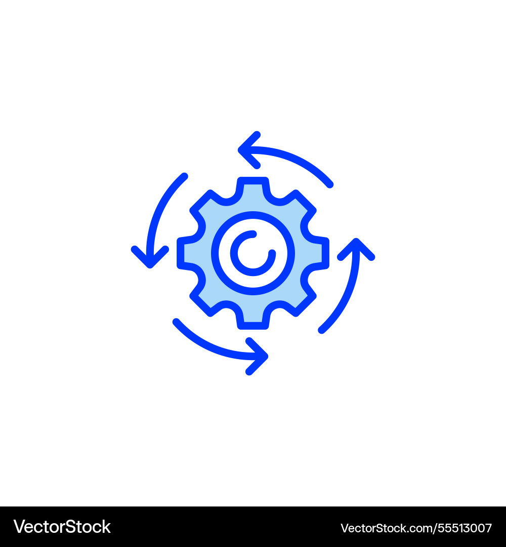 Process flow filled line icon linear style sign Vector Image