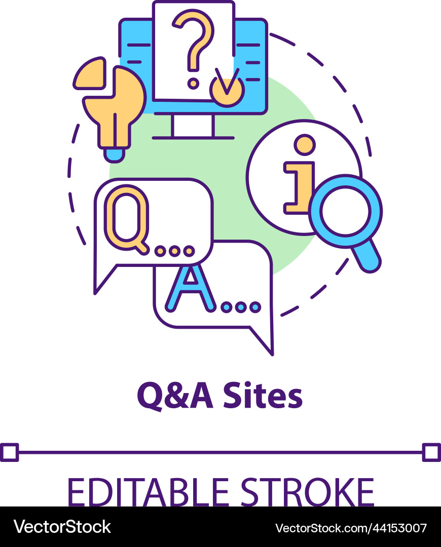 Questions and answers sites concept icon Questions and answers sites concept icon vector image