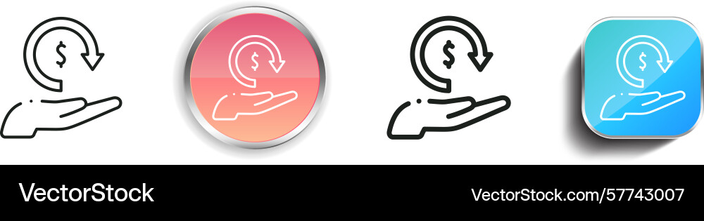 Return icon thin linear regular and button style Return icon thin linear regular and button style vector image