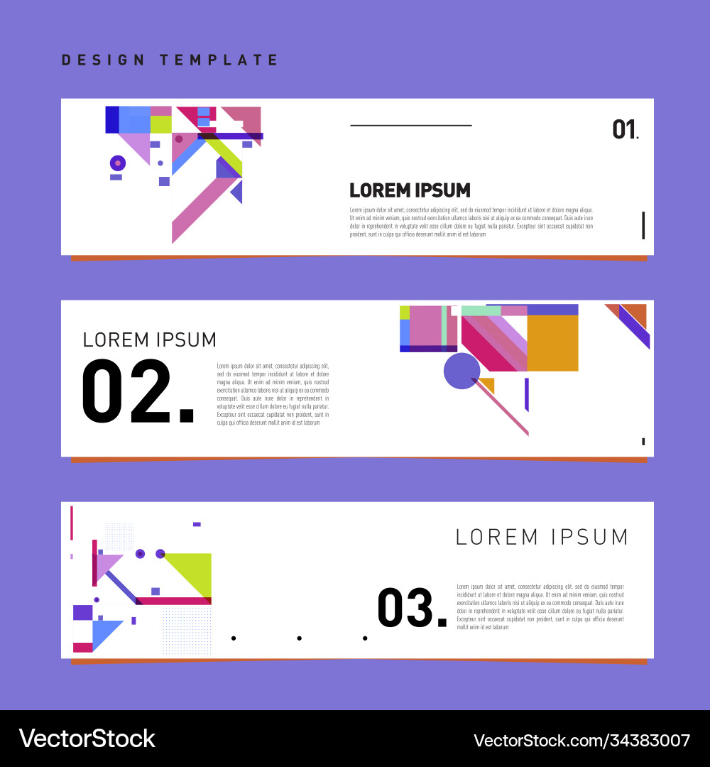Set abstract banner web design template retro Vector Image