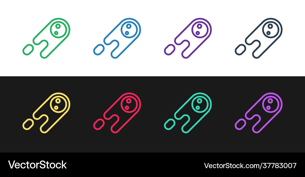 Set line comet falling down fast icon isolated Set line comet falling down fast icon isolated vector image