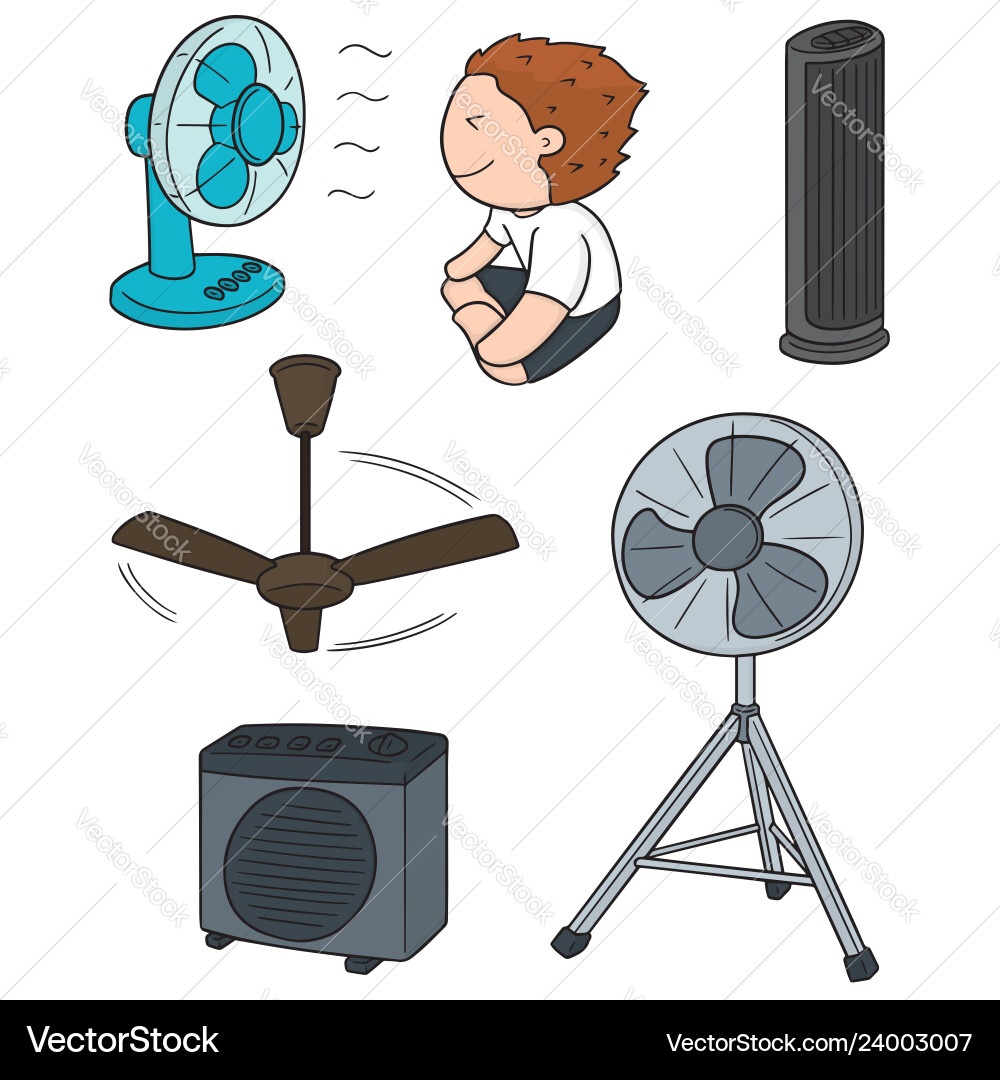 Set of fan Royalty Free Vector Image - VectorStock