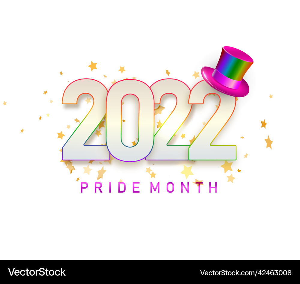 2022 lgbtq pride month text label isolated 2022 lgbtq pride month text label isolated vector image