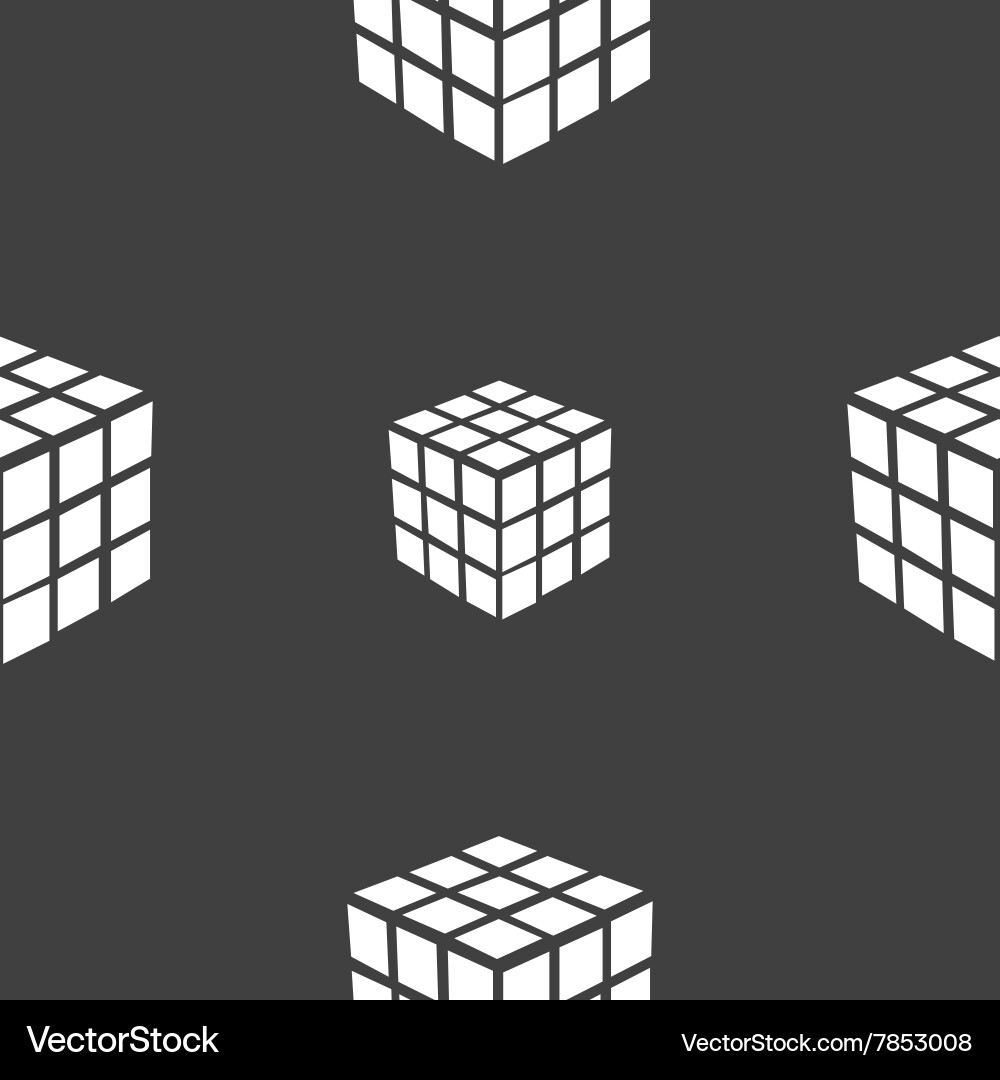 A three sided cube puzzle box in 3d icon sign vector image