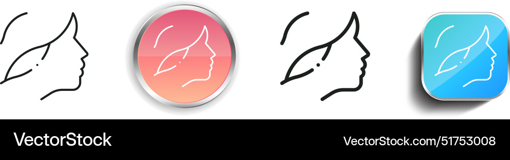 Beauty icon thin linear regular and button style vector image