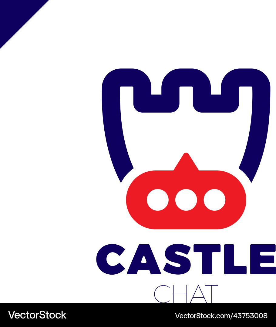 Castle shield simple minimalist logotype secure vector image