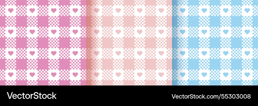 Check seamless pattern set vichy prints Check seamless pattern set vichy prints vector image