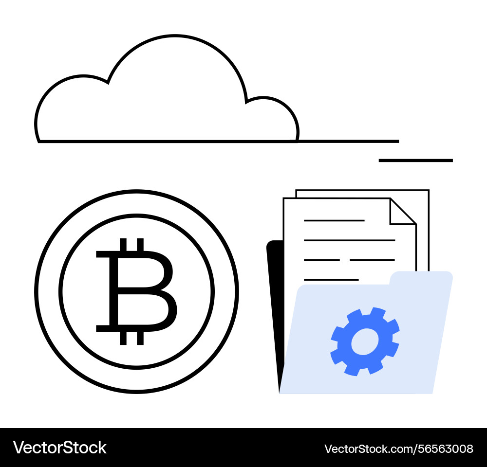 Cloud storage for cryptocurrency and blockchain Cloud storage for cryptocurrency and blockchain vector image