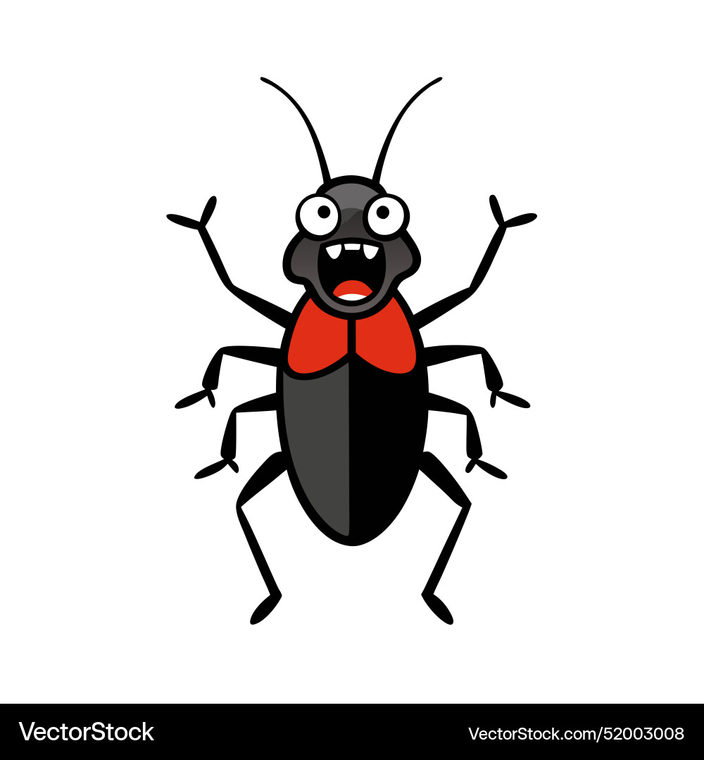 Common beetle bug screams icon vector image
