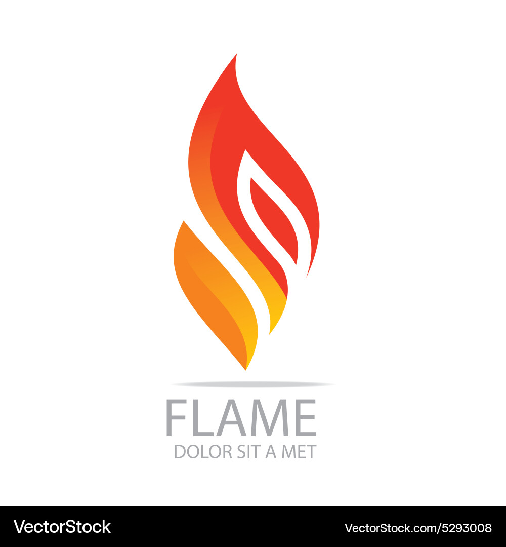 Fiery Flame Logo Vector Image