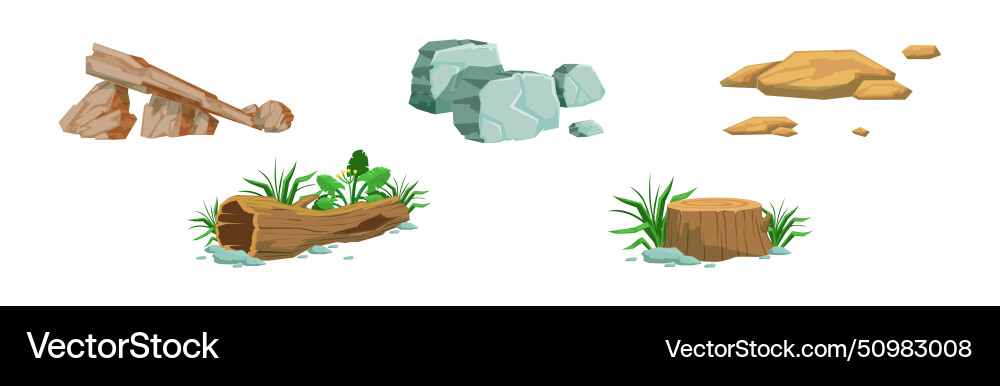 Forest element and outdoor environment object Forest element and outdoor environment object vector image
