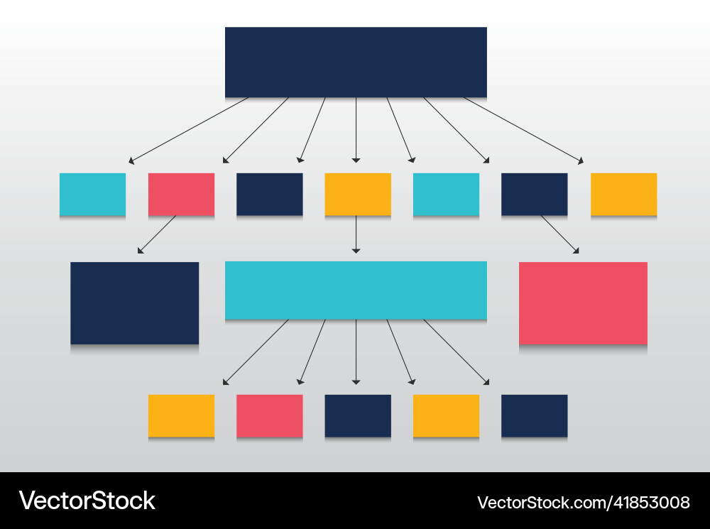 Fowchart colored shadows scheme Fowchart colored shadows scheme vector image