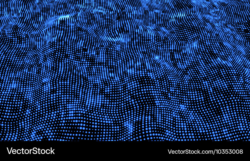 Futuristic landscape with shiny grid low poly Vector Image