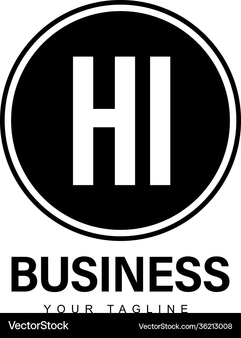 Hi initial a logo design with abstract style Vector Image