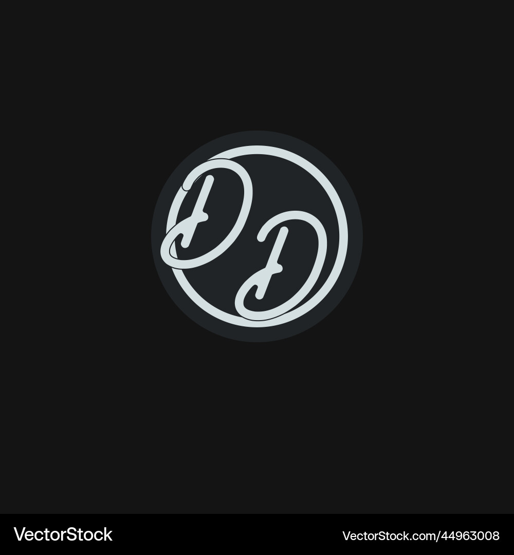 Initials dd logo monogram with simple circle line Initials dd logo monogram with simple circle line Vector Image