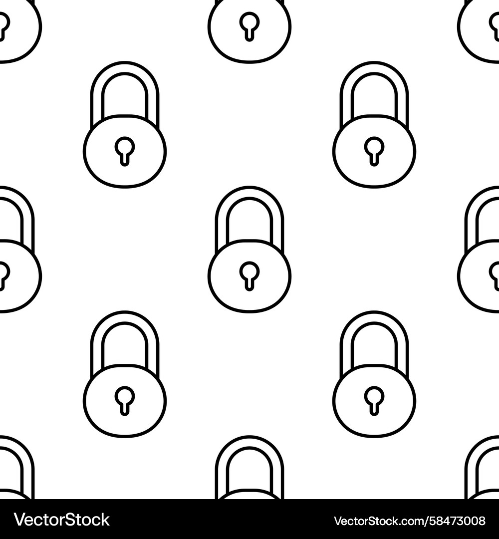 Lock Pattern - Seamless Security Vector Image