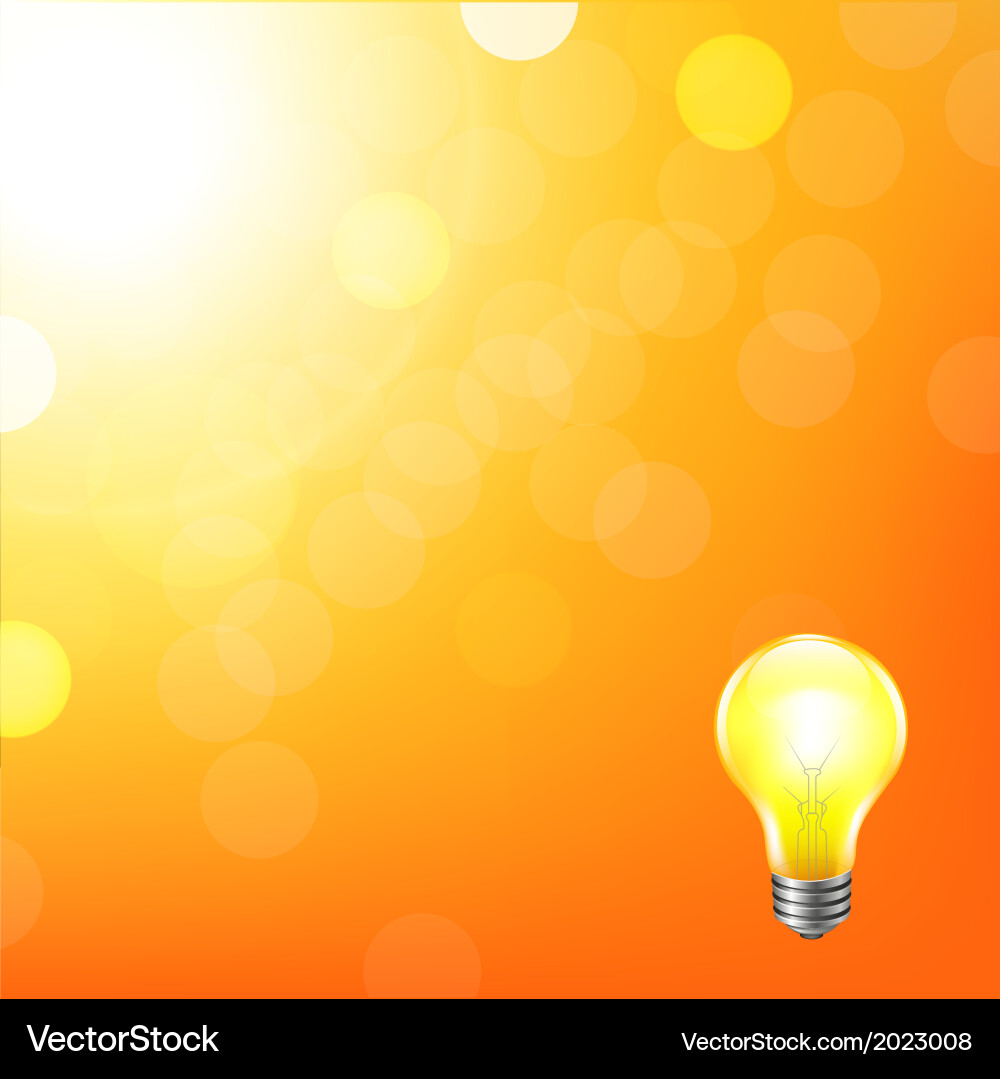 Orange Bokeh Background with Lamp vector image