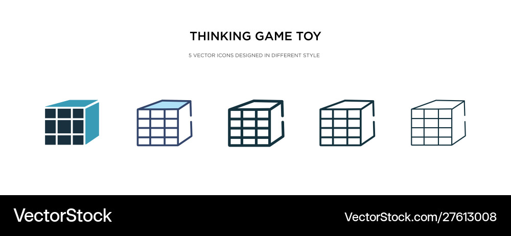 Thinking game toy icon in different style two Vector Image