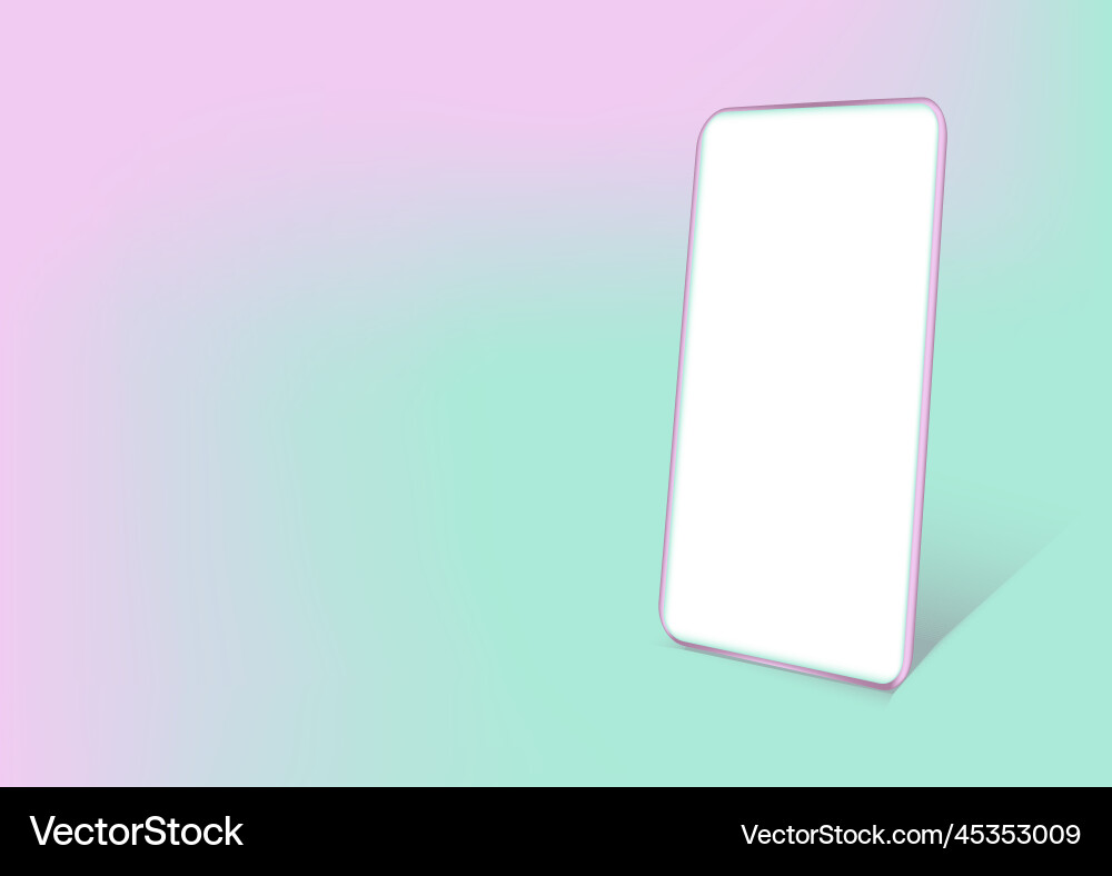 3d smartphone with empty screen for mockup mobile 3d smartphone with empty screen for mockup mobile vector image