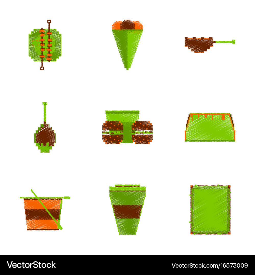 Assembly of flat shading style pixel icon fast Vector Image