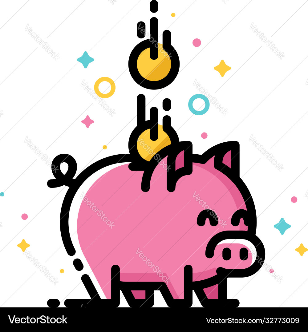 Budget or money savings concept with piggy bank Budget or money savings concept with piggy bank vector image
