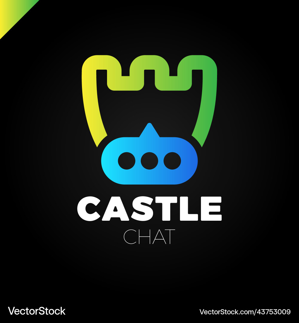 Castle shield simple minimalist logotype secure Vector Image