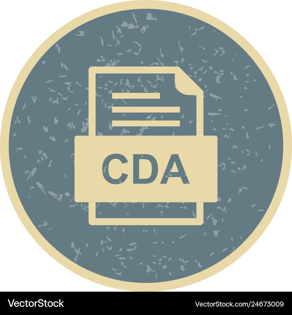 Cda file document icon vector image
