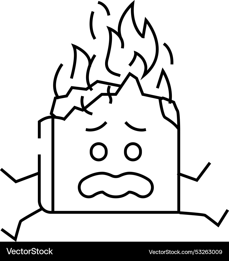 Clever book character line icon Vector Image