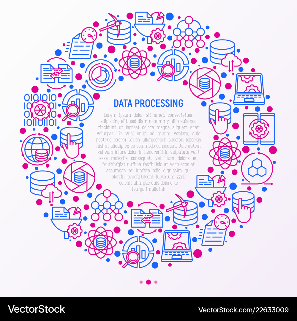 Data processing concept in circle Data processing concept in circle vector image