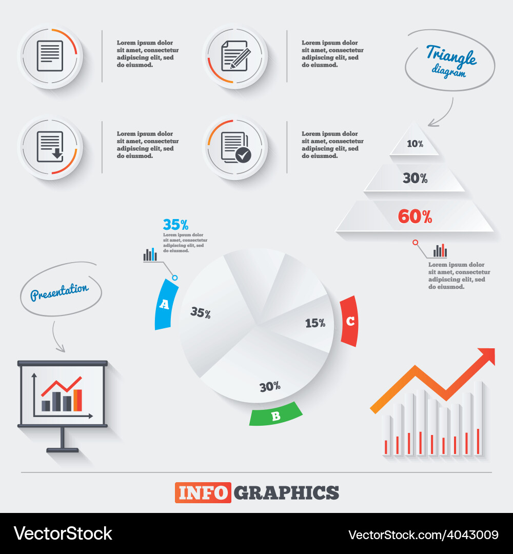 Document icons download file and checkbox Vector Image