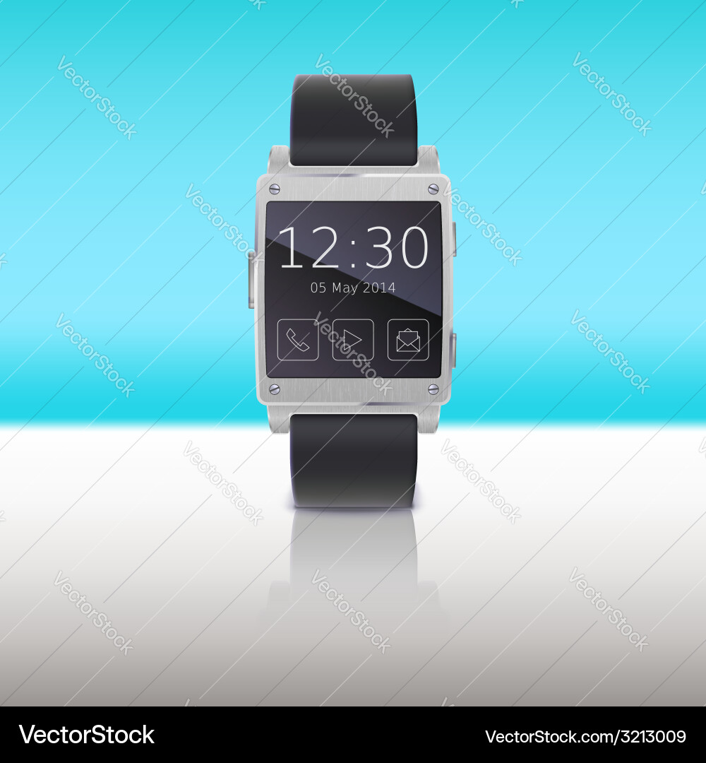 Electronic watch computer interface vector image