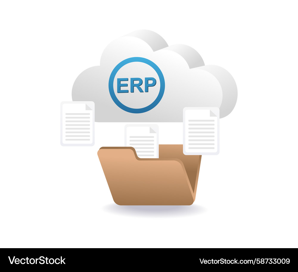 Erp cloud server business data application Vector Image