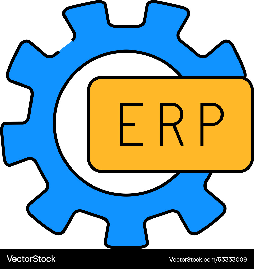 Erp working processing icon color Erp working processing icon color vector image