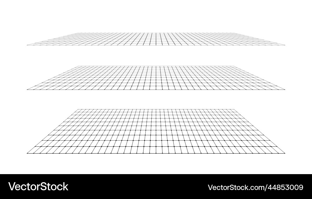 Flat grid surface set rectangle plane Flat grid surface set rectangle plane Vector Image