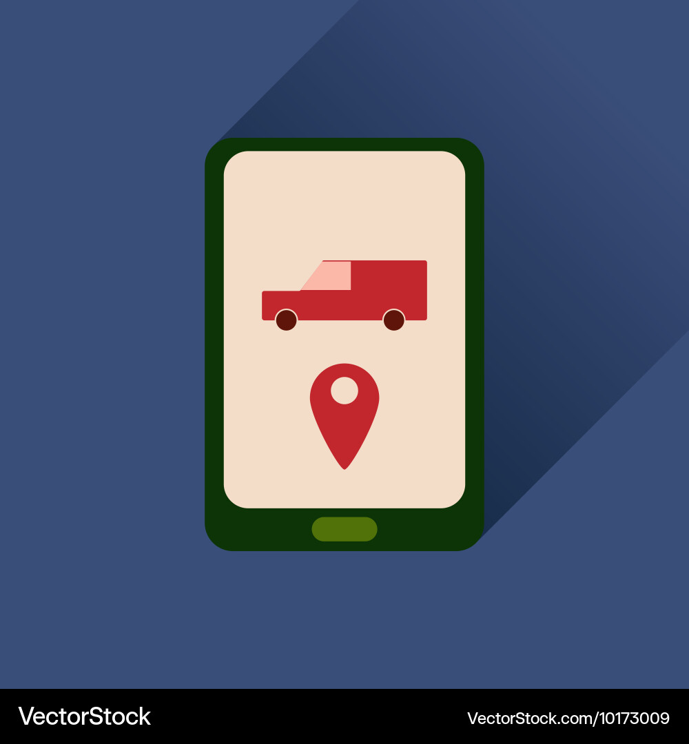 Flat web icon with long shadow mobile navigation vector image