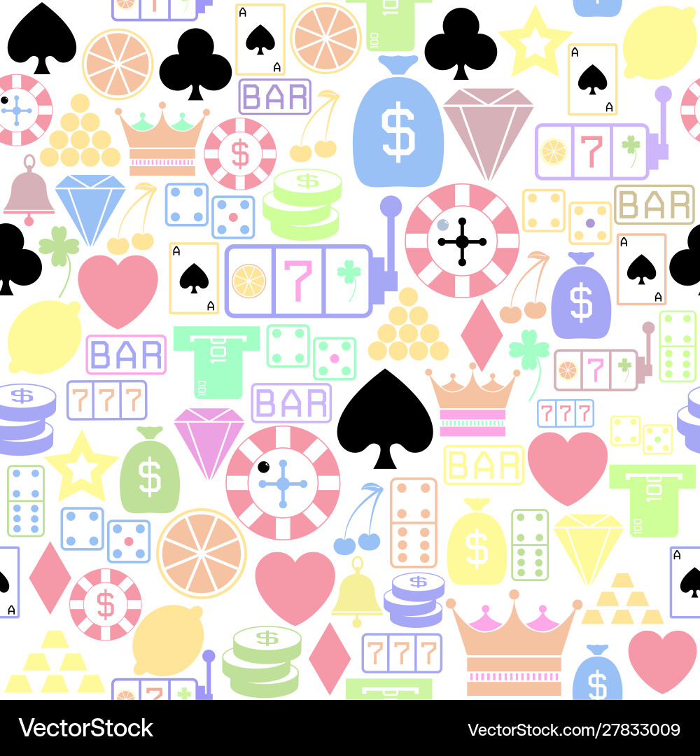 Gamble seamless pattern background icon vector image