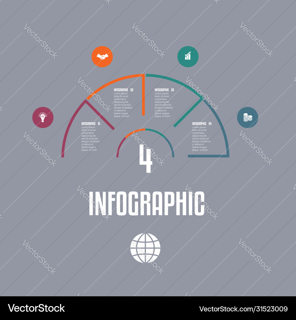 Infographic template from colourful lines vector image