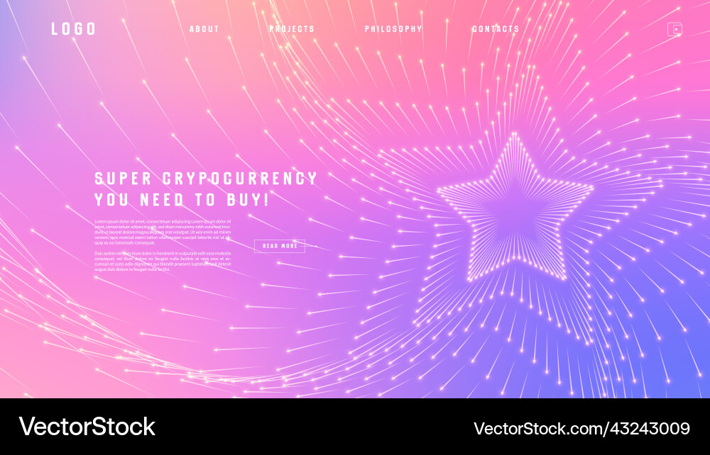 Landing page abstract design with particle tunnel Landing page abstract design with particle tunnel vector image