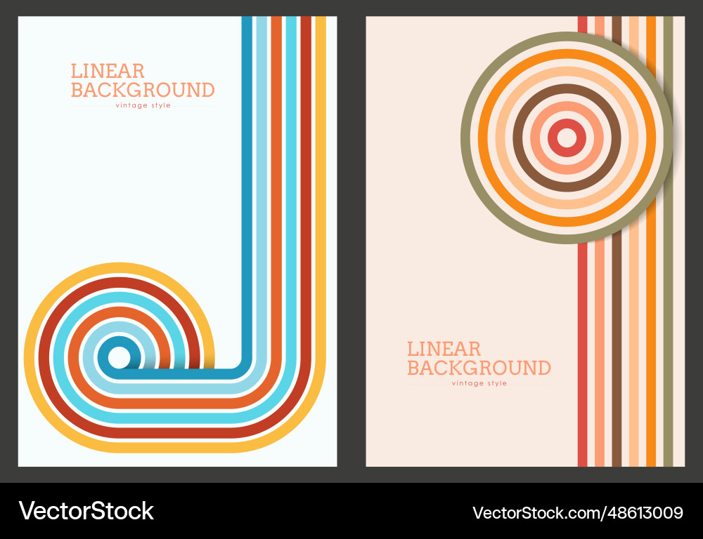 Linear design in vintage style abstract Linear design in vintage style abstract Vector Image
