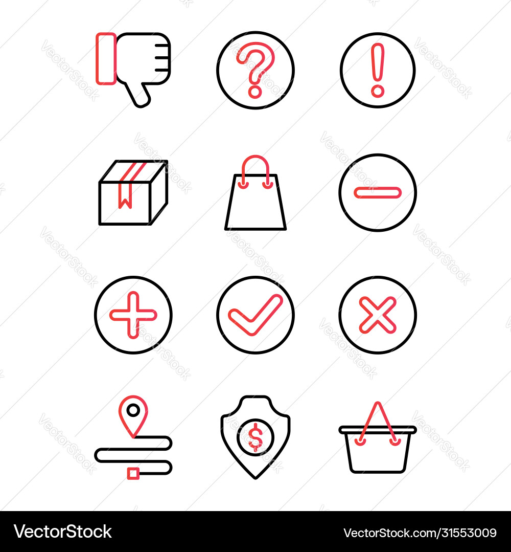 Marketplace icon set include reputation bad shop Vector Image