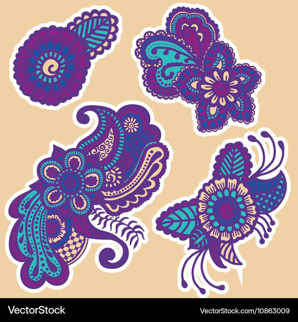 Mehndi design patterns Vector Image