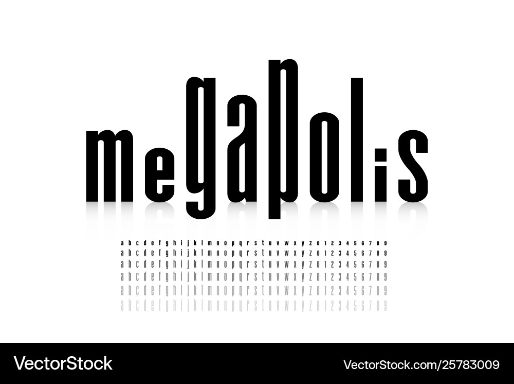 Modern City Skyline Font vector image