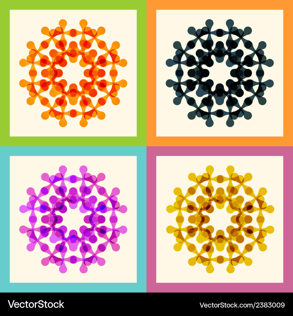 Set color molecule pattern eps vector image