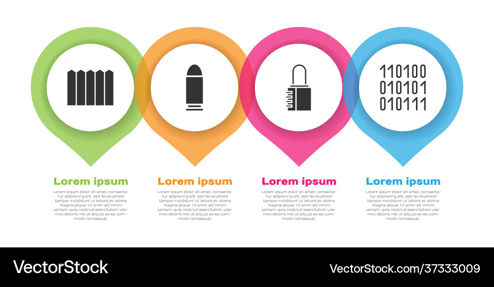 Set garden fence wooden bullet safe combination Vector Image