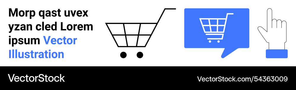 Shopping cart icons with hand pointer Vector Image