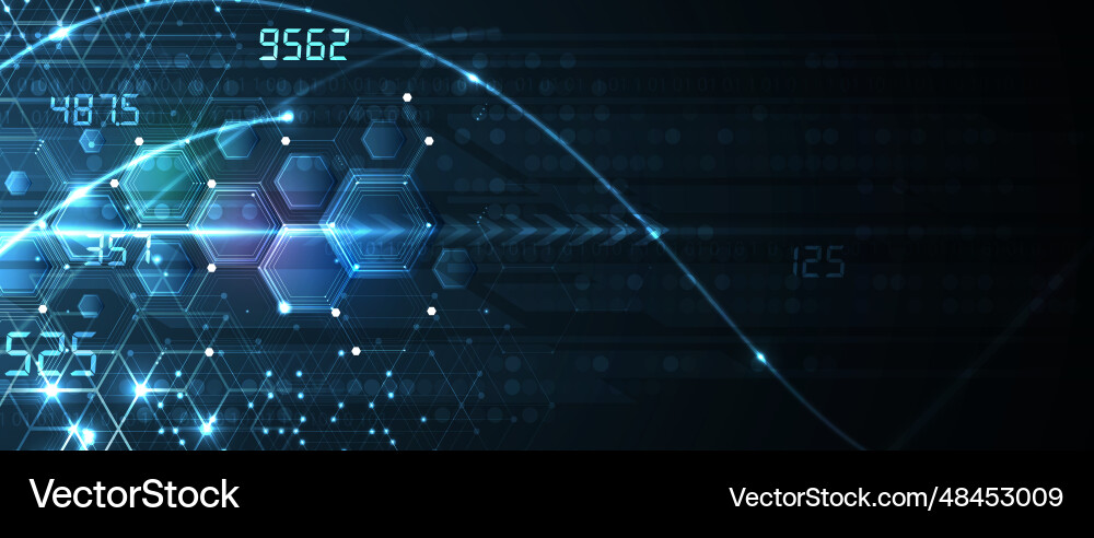 Technology banner design with hexagons abstract Technology banner design with hexagons abstract vector image
